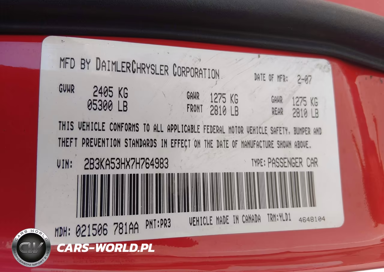 2007 Dodge Charger Rt VIN:2B3KA53HX7H764983 - 9