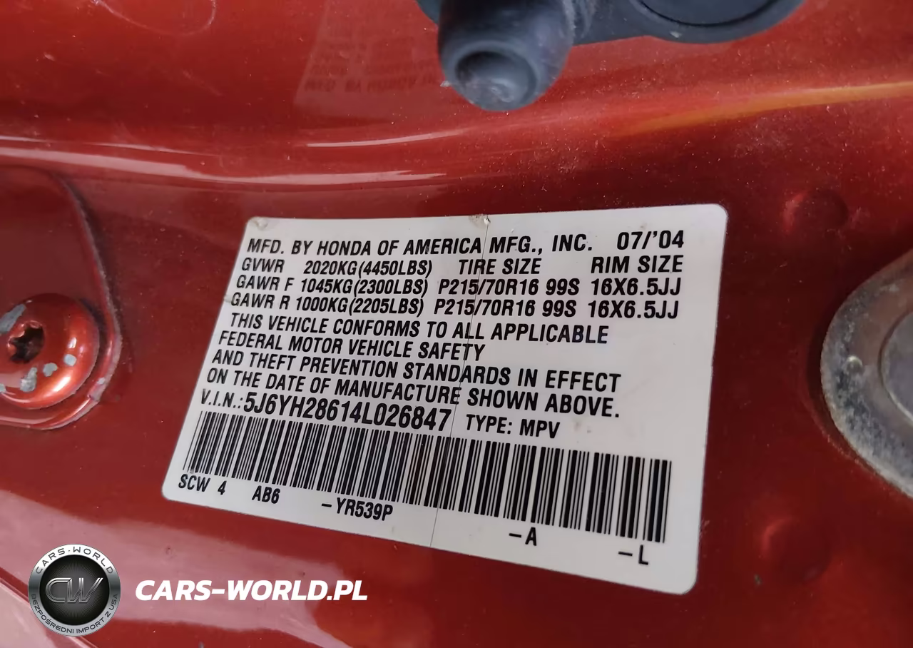 2004 Honda Element Ex VIN:5J6YH28614L026847 - 9