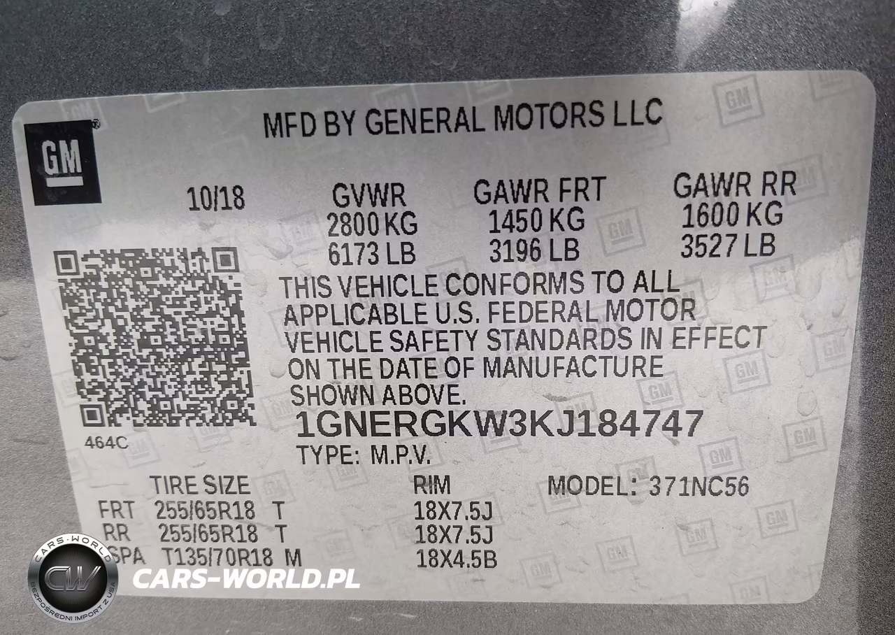 2019 Chevrolet Traverse 1Lt VIN:1GNERGKW3KJ184747 - 9