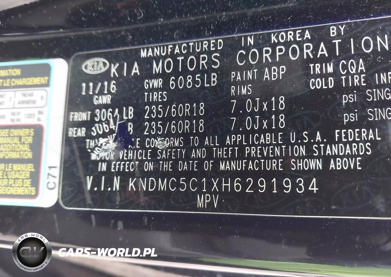 2017 Kia Sedona Ex VIN:KNDMC5C1XH6291934 - 9