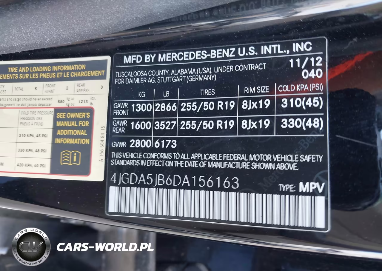 2013 Mercedes-Benz Ml 350 VIN:4JGDA5JB6DA156163 - 9