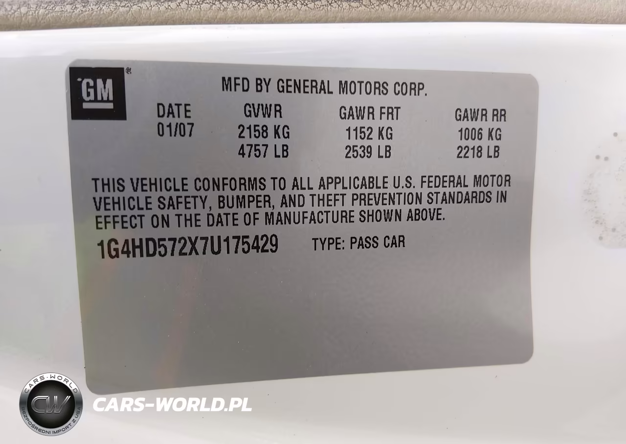 2007 Buick Lucerne Cxl VIN:1G4HD572X7U175429 - 9