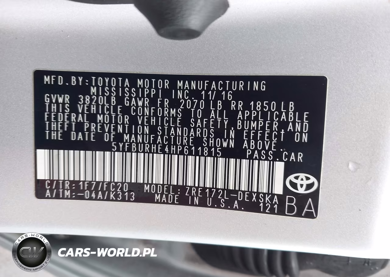 2017 Toyota Corolla Se Special Edition VIN:5YFBURHE4HP611815 - 9