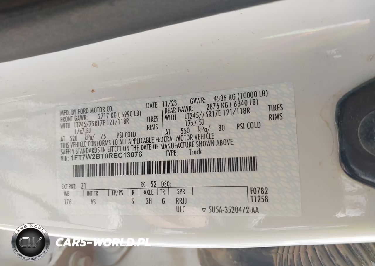 2024 Ford F-250 Xl VIN:1FT7W2BT0REC13076 - 9