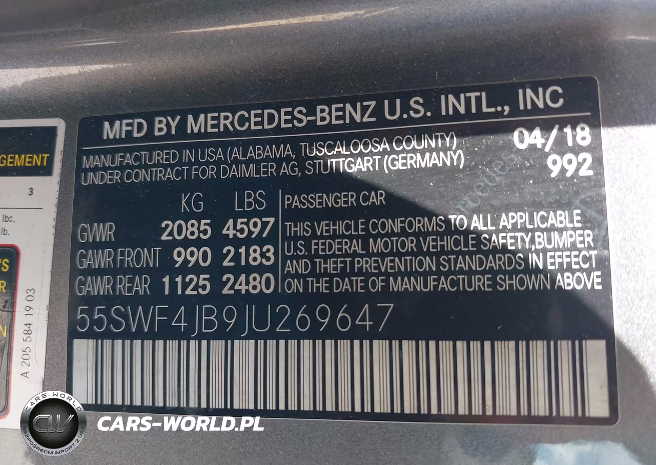 2018 Mercedes-Benz C 300 VIN:55SWF4JB9JU269647 - 9