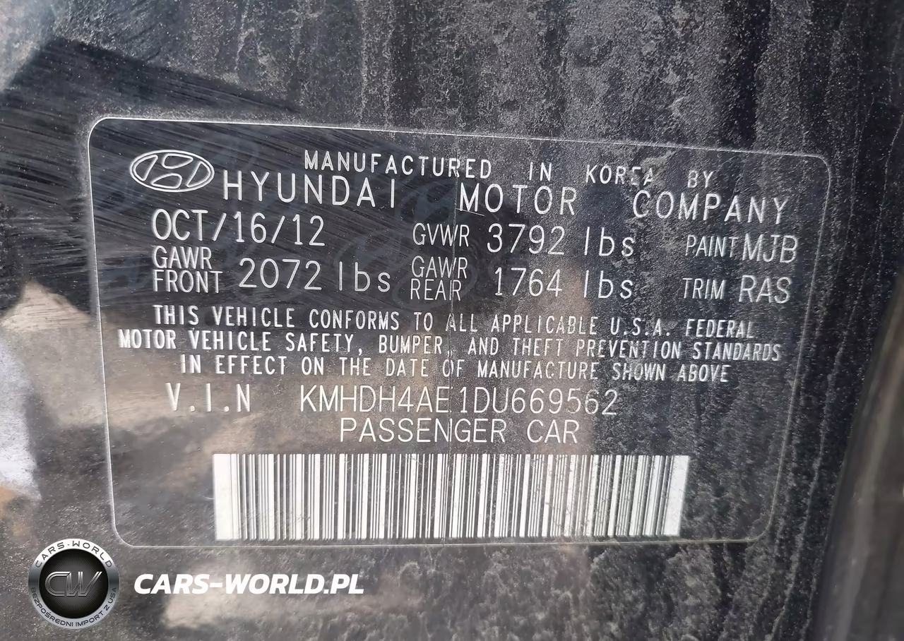 2013 Hyundai Elantra Limited VIN:KMHDH4AE1DU669562 - 9