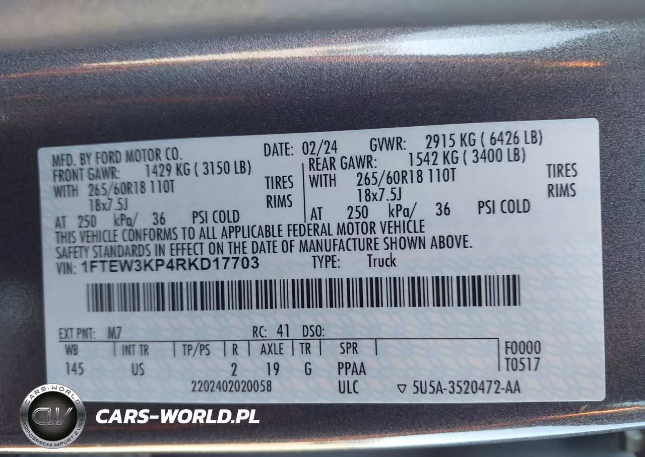 2024 Ford F-150 Xlt VIN:1FTEW3KP4RKD17703 - 9
