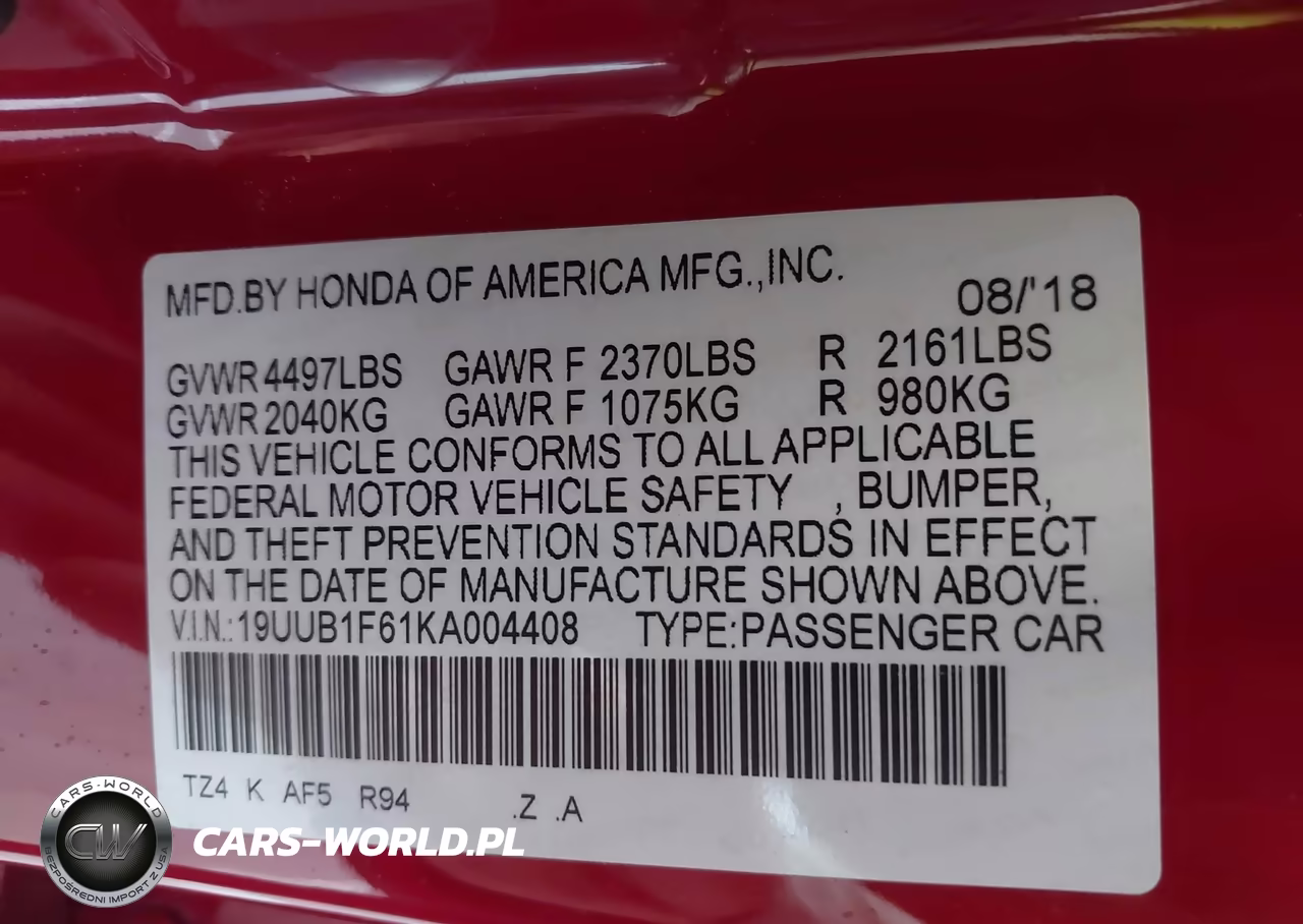 2019 Acura Tlx Tech A-Spec Pkgs VIN:19UUB1F61KA004408 - 9
