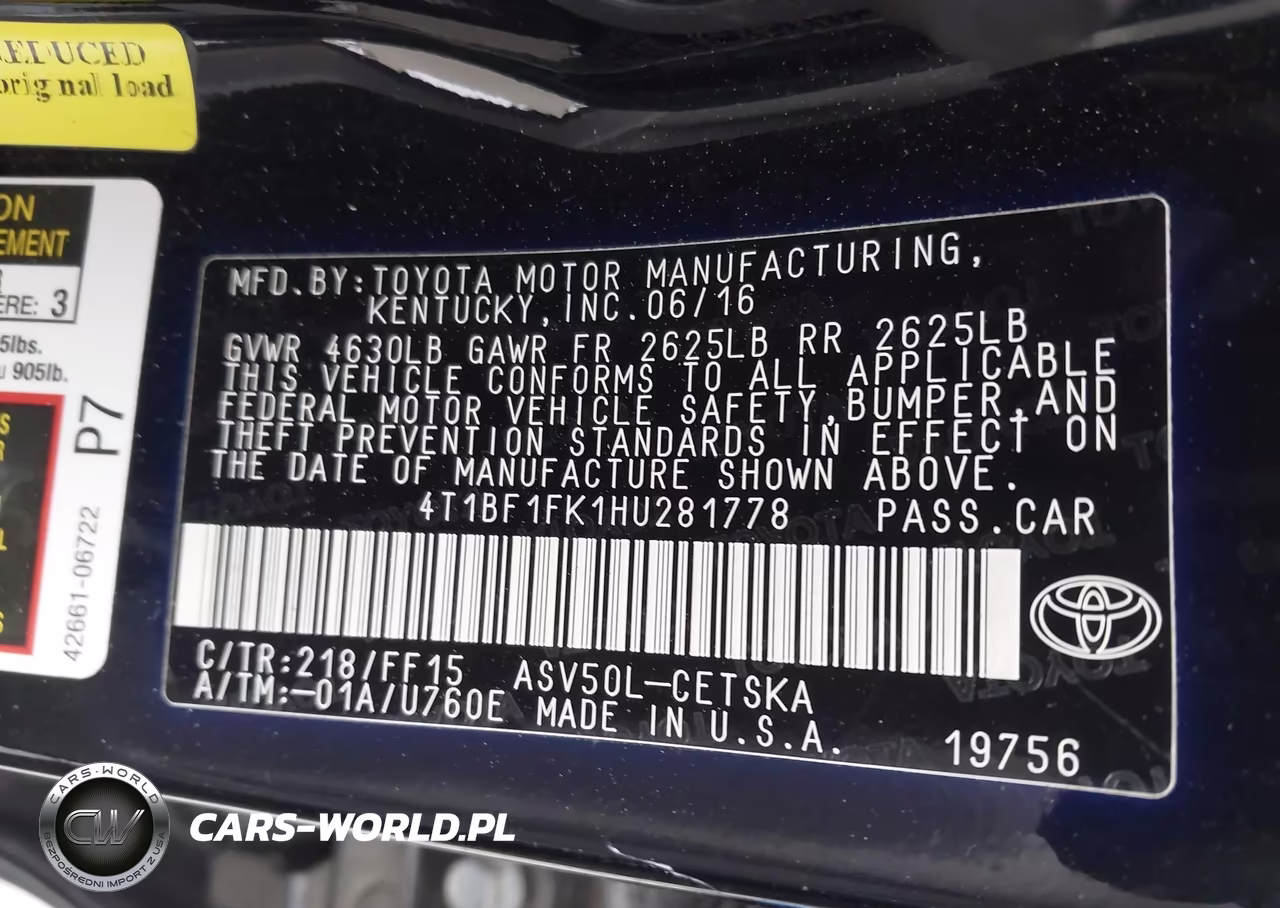2017 Toyota Camry Se VIN:4T1BF1FK1HU281778 - 9