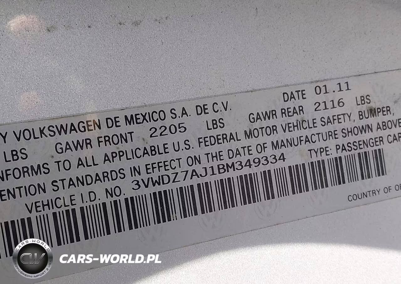 2011 Volkswagen Jetta 2.5L Se VIN:3VWDZ7AJ1BM349334 - 9
