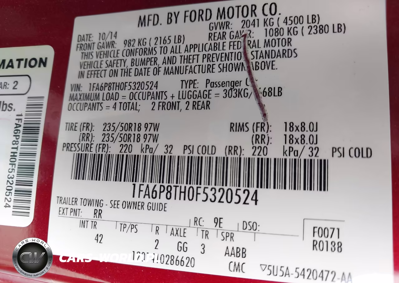 2015 Ford Mustang Ecoboost VIN:1FA6P8TH0F5320524 - 9