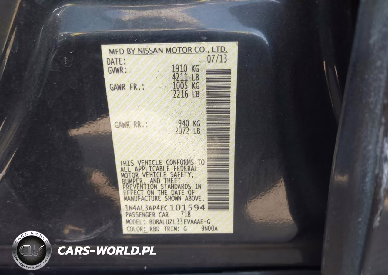2014 Nissan Altima 2.5 Sv VIN:1N4AL3AP4EC101594 - 9