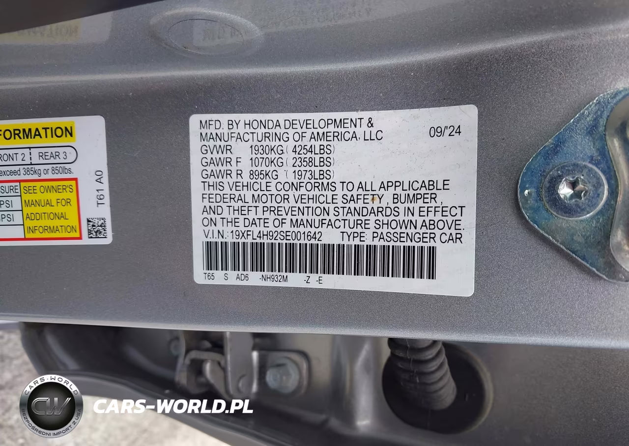 2025 Honda Civic Hybrid Sport Touring VIN:19XFL4H92SE001642 - 9