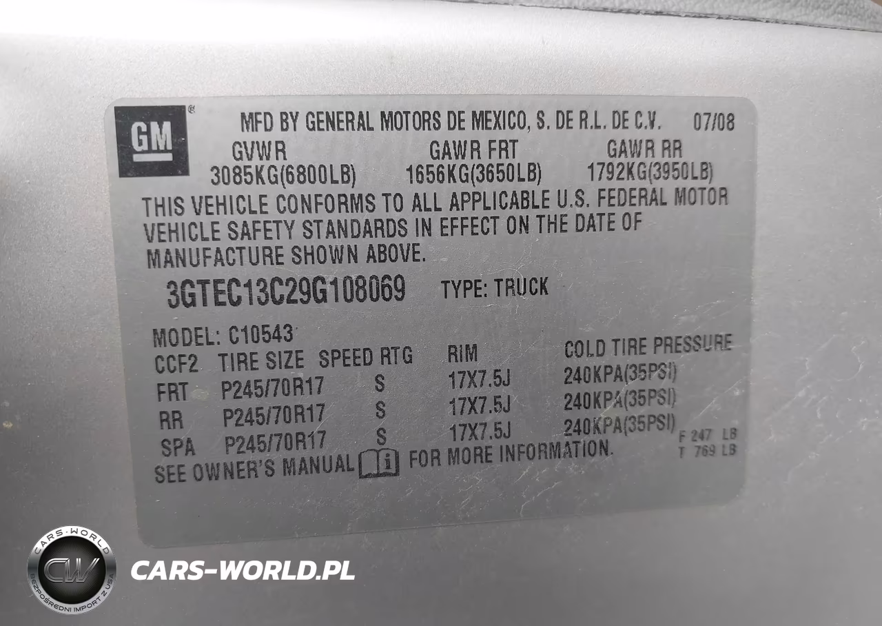 2009 GMC Sierra 1500 Work Truck VIN:3GTEC13C29G108069 - 9