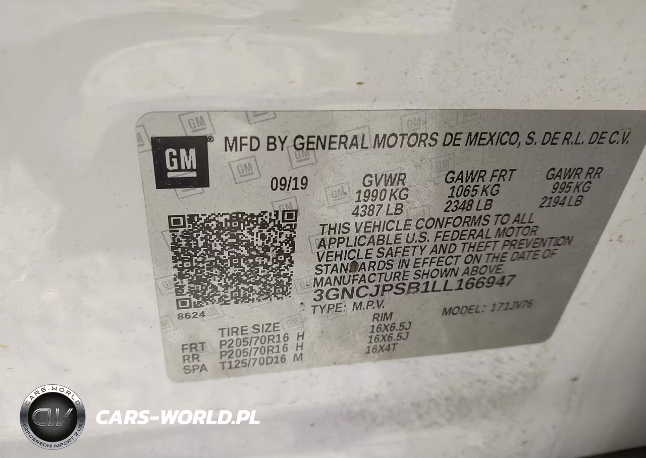 2020 Chevrolet Trax Awd Lt VIN:3GNCJPSB1LL166947 - 9