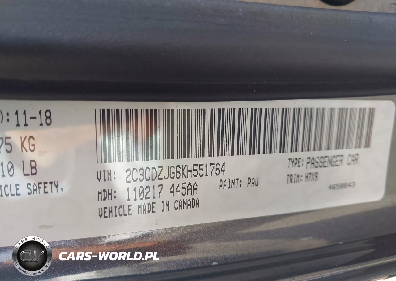 2019 Dodge Challenger Gt VIN:2C3CDZJG6KH551764 - 9
