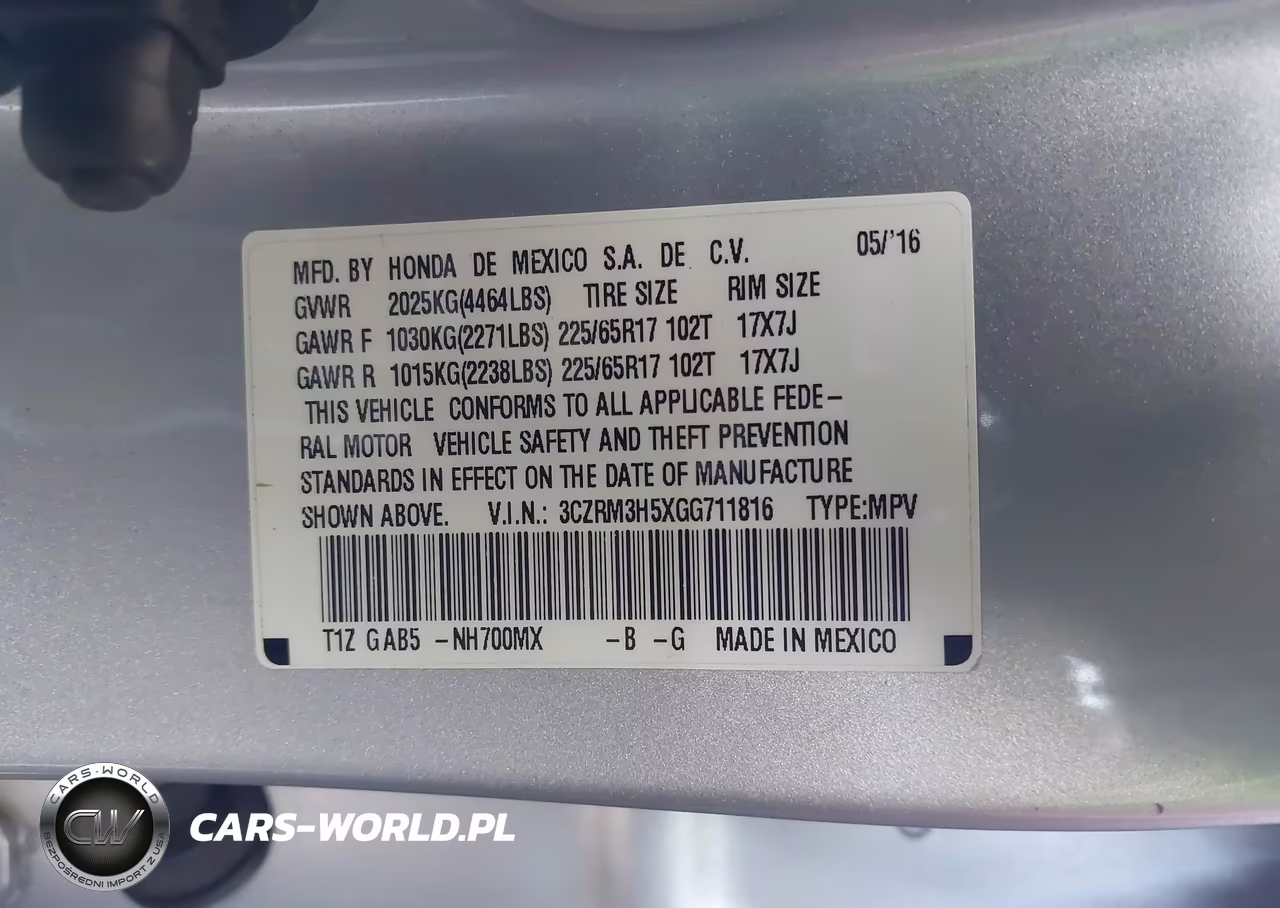 2016 Honda Cr-V Ex VIN:3CZRM3H5XGG711816 - 9