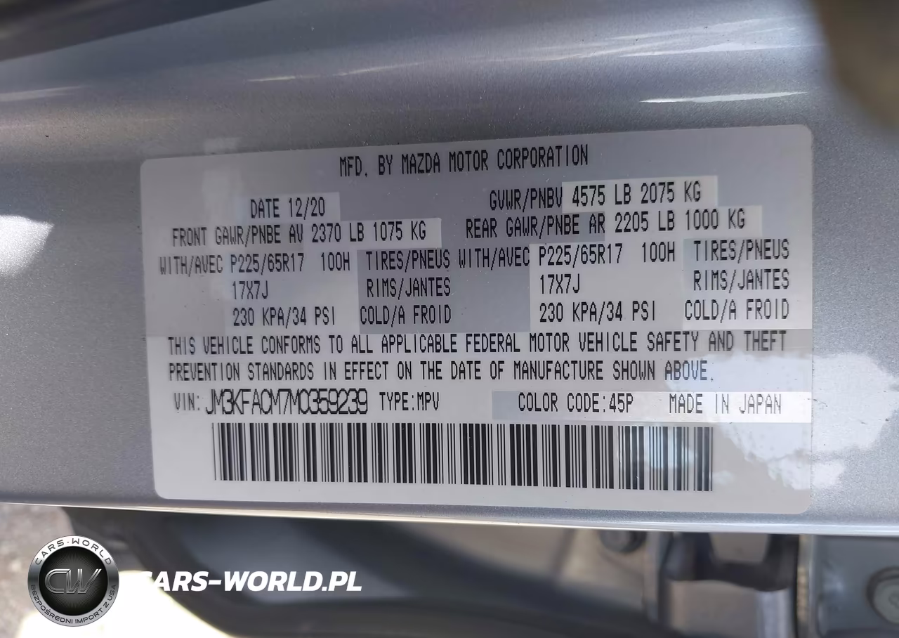 2021 Mazda Cx-5 Touring VIN:JM3KFACM7M0359239 - 9