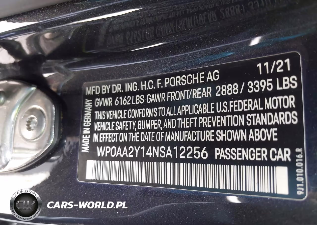 2022 Porsche Taycan VIN:WP0AA2Y14NSA12256 - 9