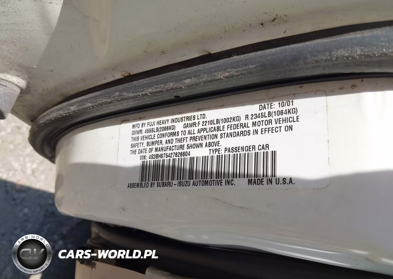 2002 Subaru Outback VIN:4S3BH675427626604 - 9