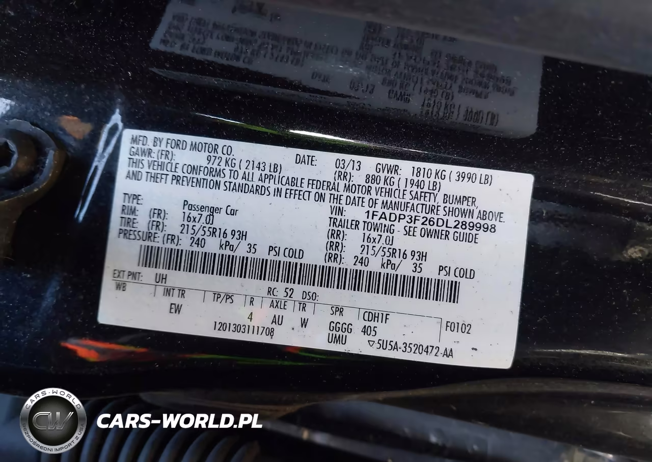 2013 Ford Focus Se VIN:1FADP3F26DL289998 - 9