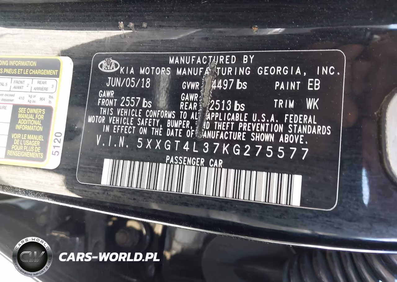 2019 Kia Optima Lx VIN:5XXGT4L37KG275577 - 9