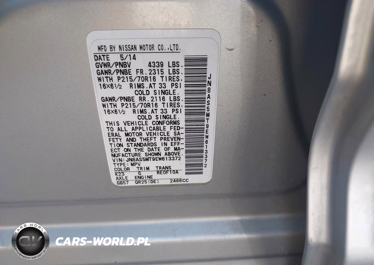 2014 Nissan Rogue Select S VIN:JN8AS5MT9EW613372 - 9