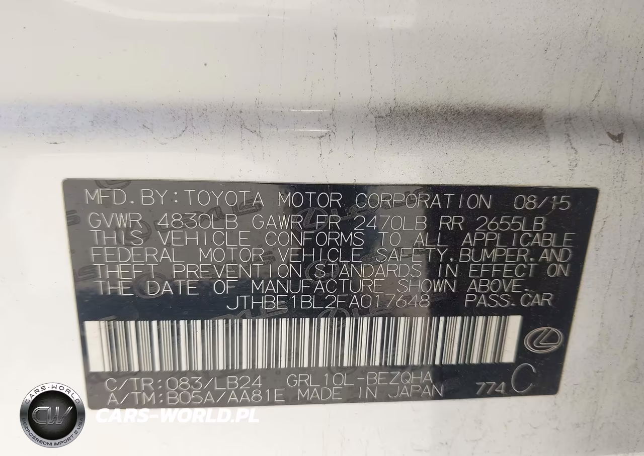 2015 Lexus Gs 350 VIN:JTHBE1BL2FA017648 - 9