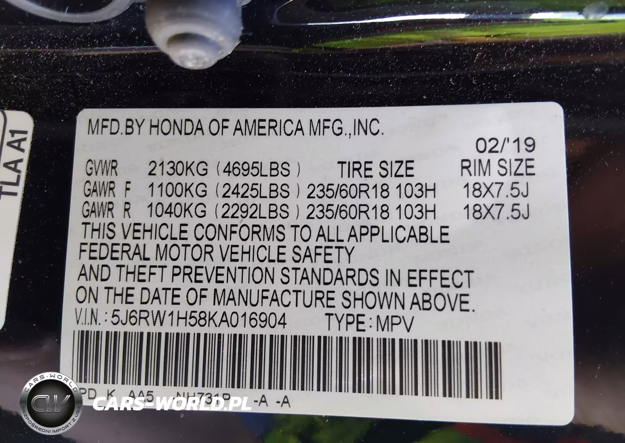 2019 Honda Cr-V Ex VIN:5J6RW1H58KA016904 - 9