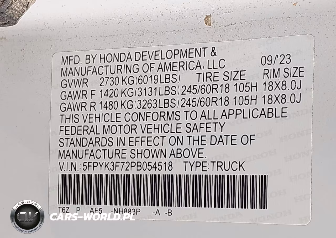 2023 Honda Ridgeline Rtl-E VIN:5FPYK3F72PB054518 - 9