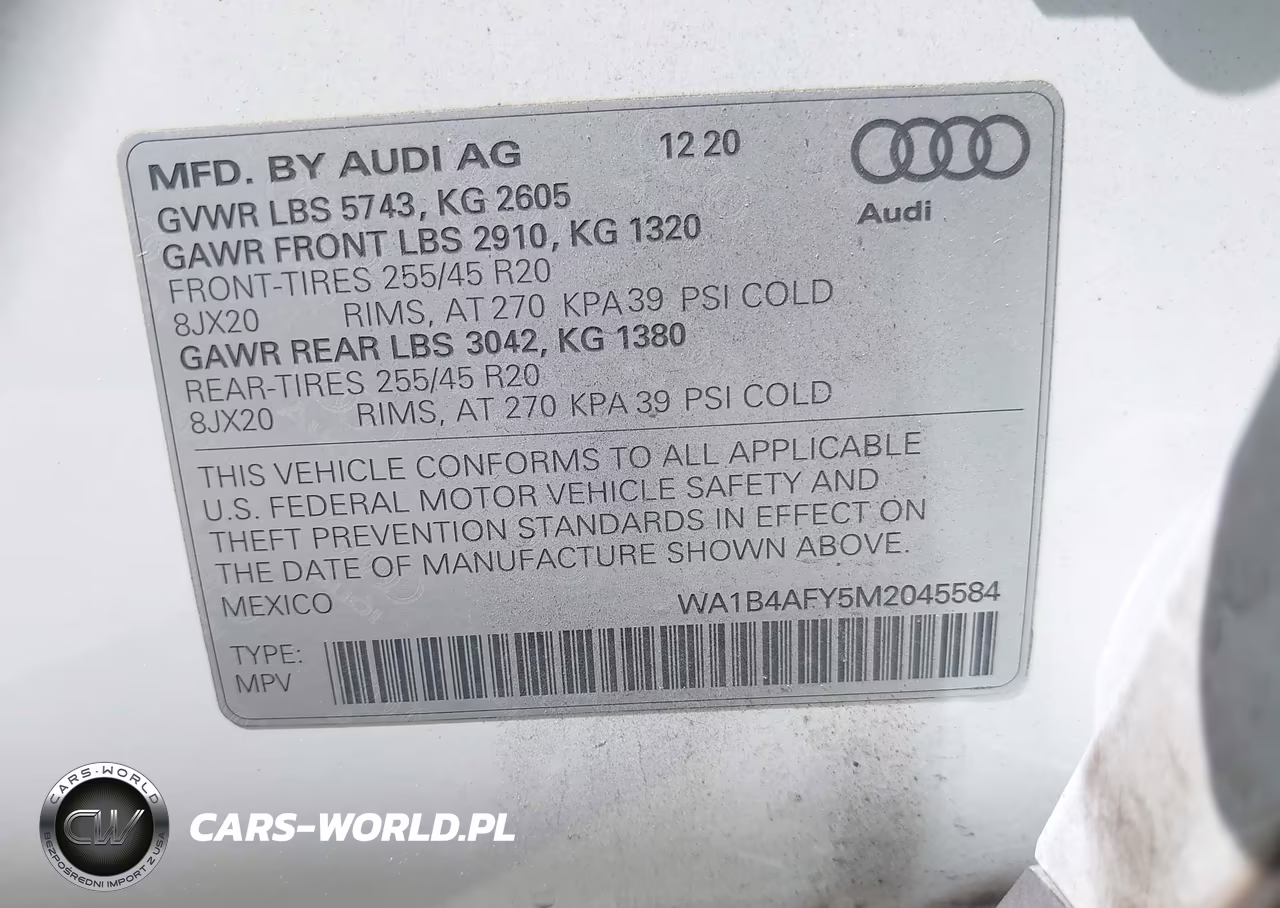 2021 Audi Sq5 Premium Plus Tfsi Quattro Tiptronic VIN:WA1B4AFY5M2045584 - 9