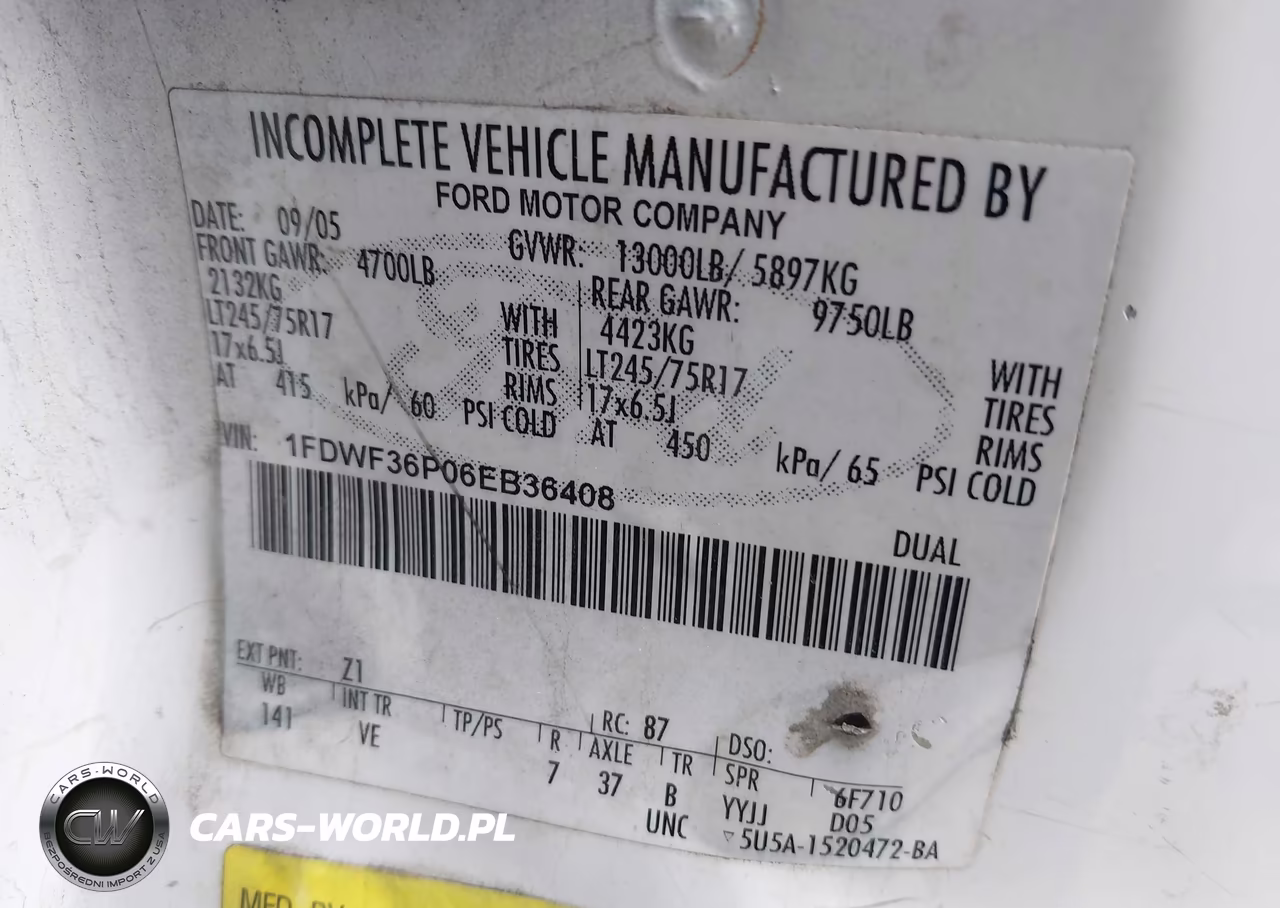 2006 Ford F350 Super Duty VIN:1FDWF36P06EB36408 - 8