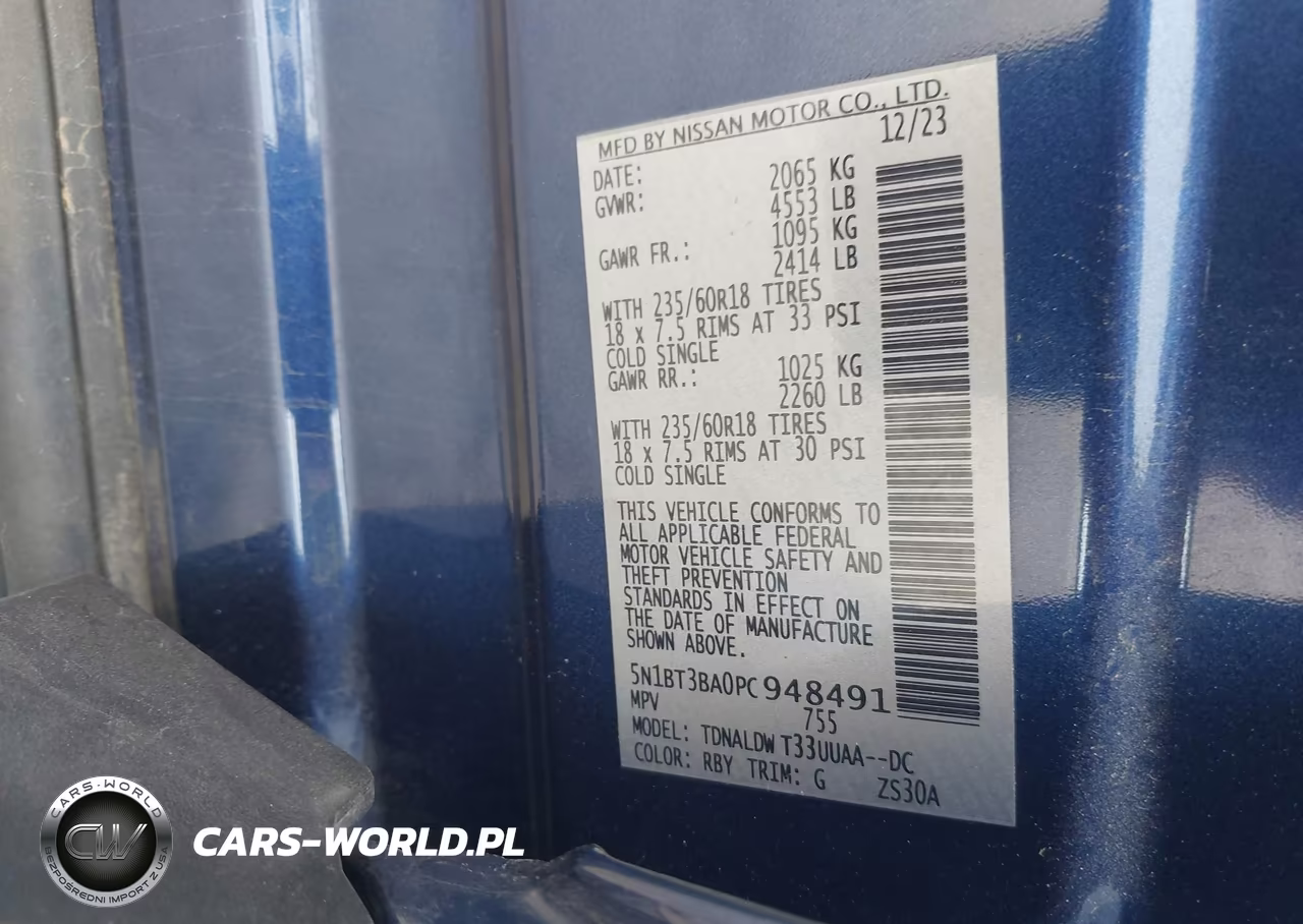 2023 Nissan Rogue Sv Fwd VIN:5N1BT3BA0PC948491 - 9