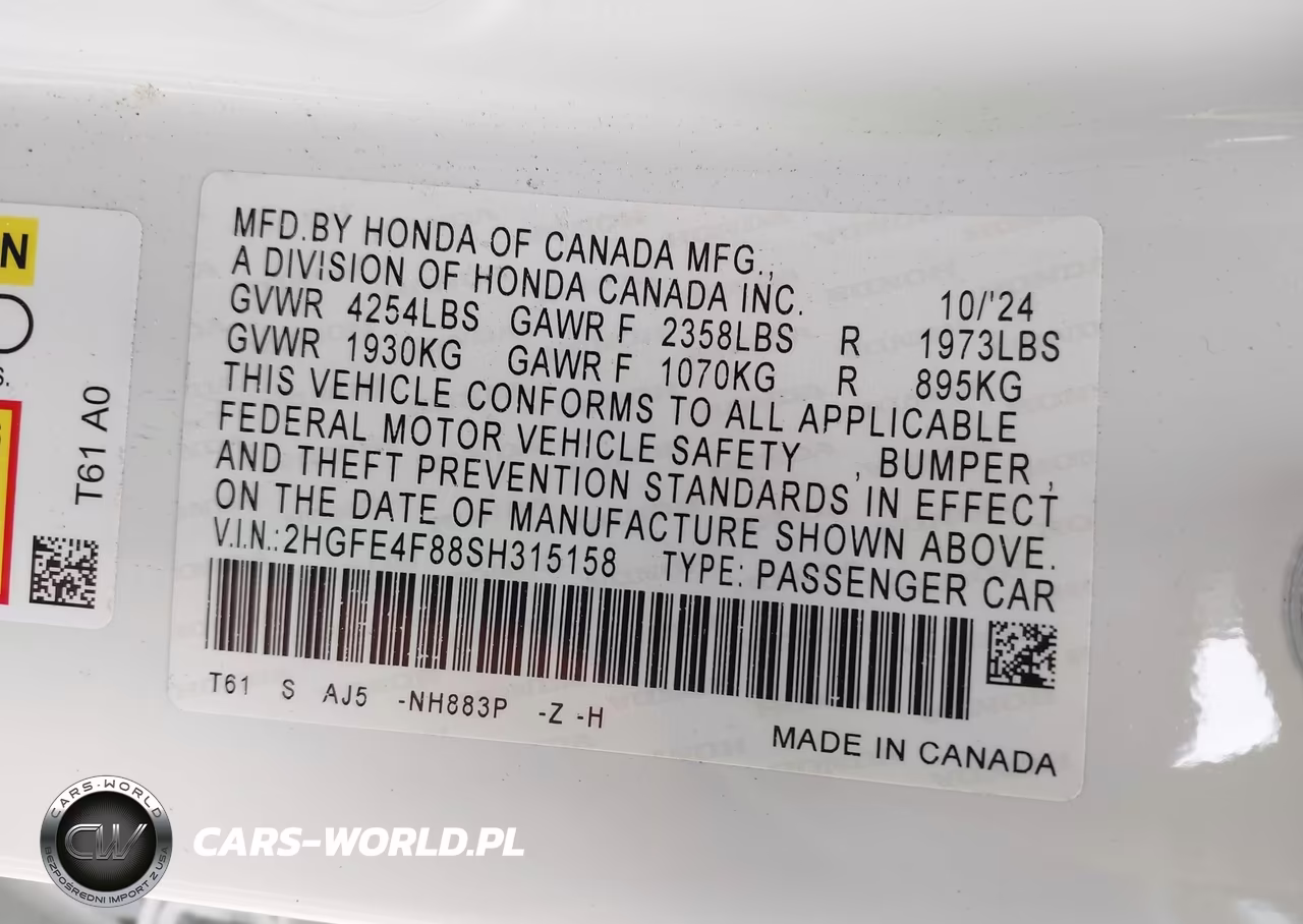 2025 Honda Civic Hybrid Sport-Sport Touring VIN:2HGFE4F88SH315158 - 9