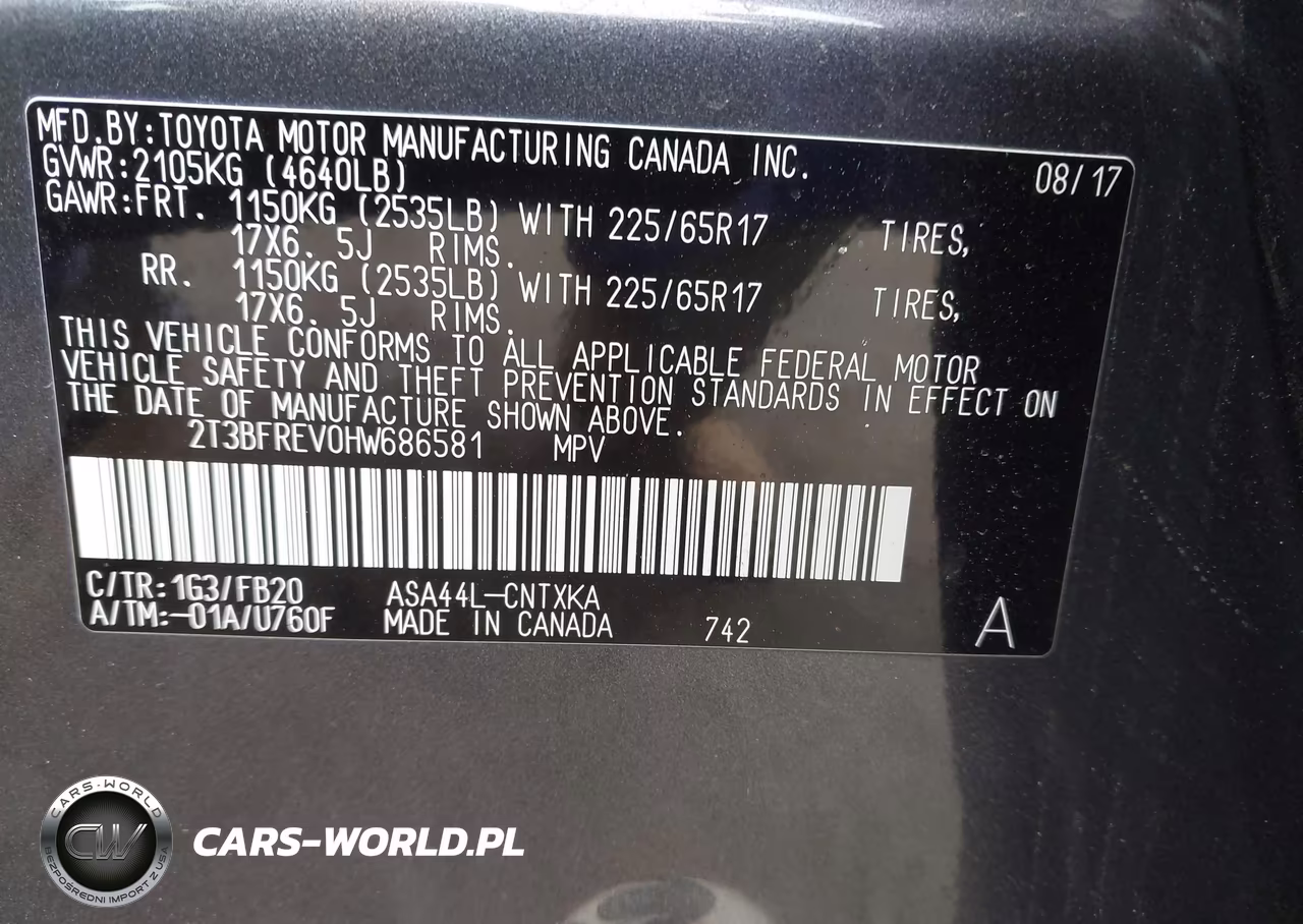2017 Toyota Rav4 Le VIN:2T3BFREV0HW686581 - 9