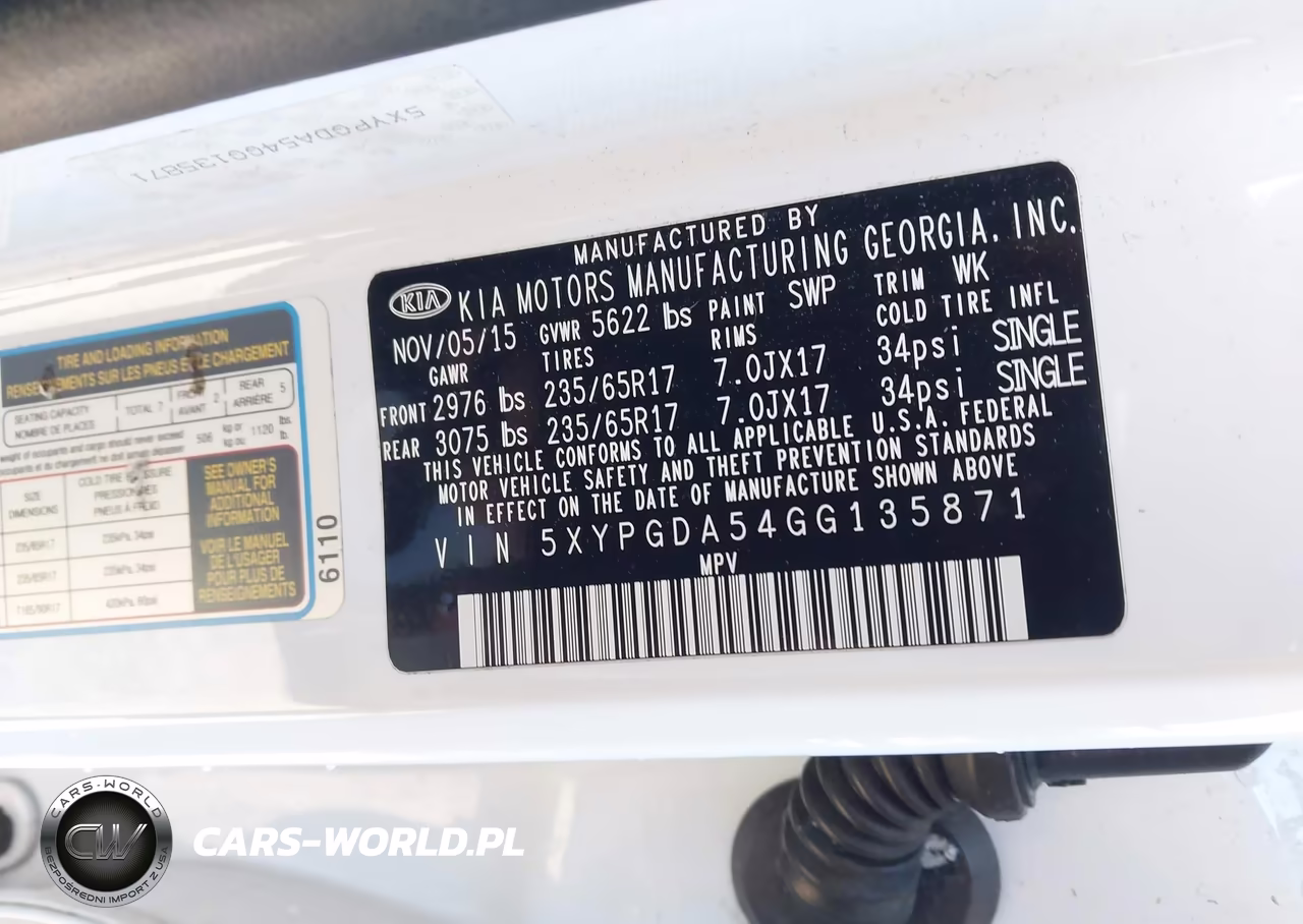 2016 Kia Sorento 3.3L Lx VIN:5XYPGDA54GG135871 - 9