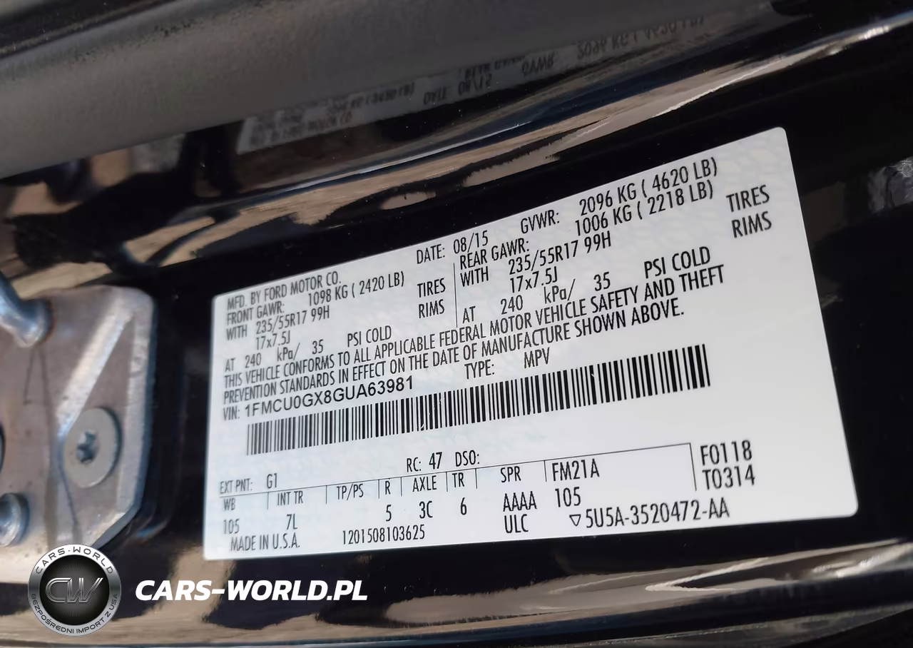 2016 Ford Escape Se VIN:1FMCU0GX8GUA63981 - 9