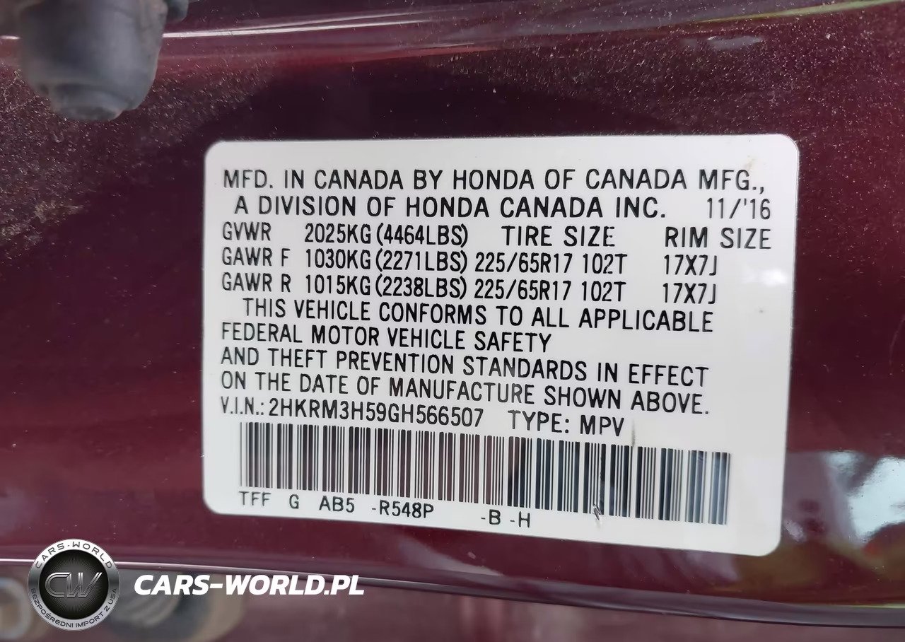 2016 Honda Cr-V Ex VIN:2HKRM3H59GH566507 - 9