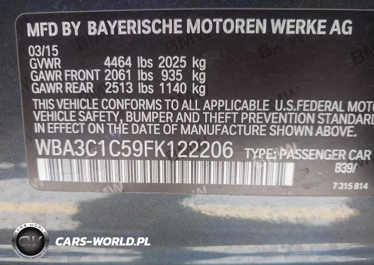 2015 BMW 328I VIN:WBA3C1C59FK122206 - 9
