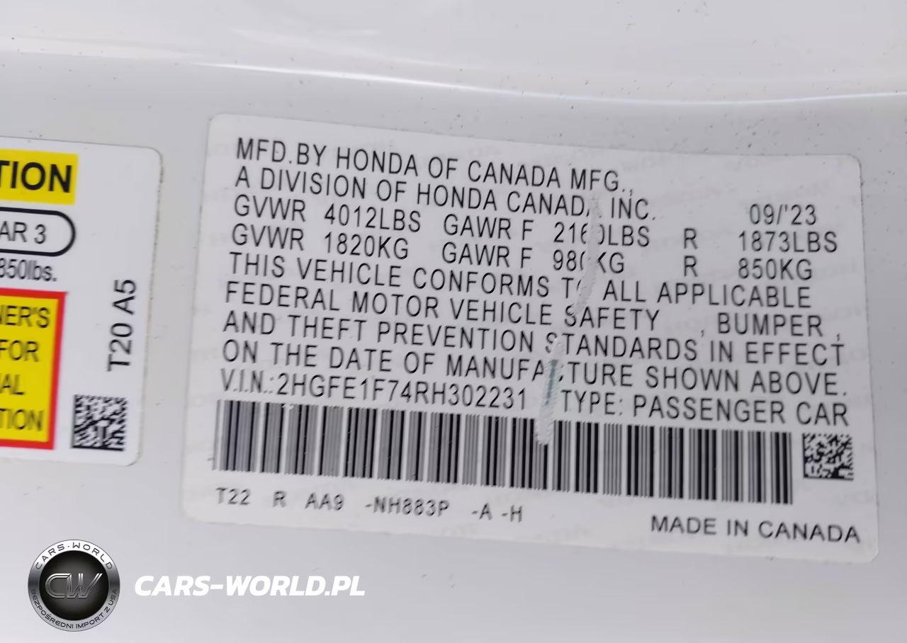 2024 Honda Civic Ex VIN:2HGFE1F74RH302231 - 9