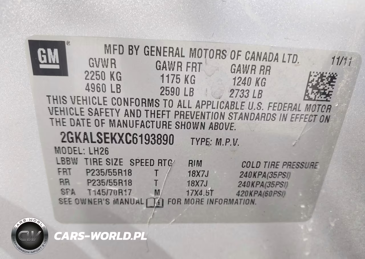 2012 GMC Terrain Sle-2 VIN:2GKALSEKXC6193890 - 9