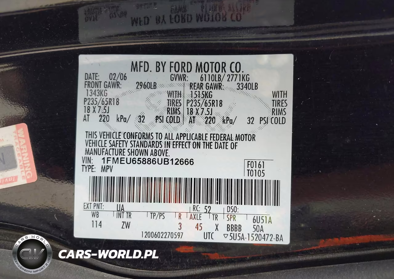 2006 Ford Explorer Limited VIN:1FMEU65886UB12666 - 9