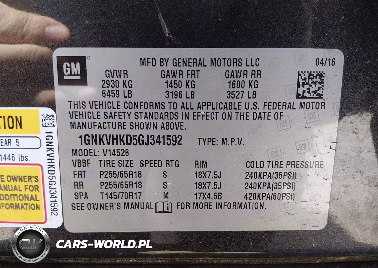 2016 Chevrolet Traverse 2Lt VIN:1GNKVHKD5GJ341592 - 9