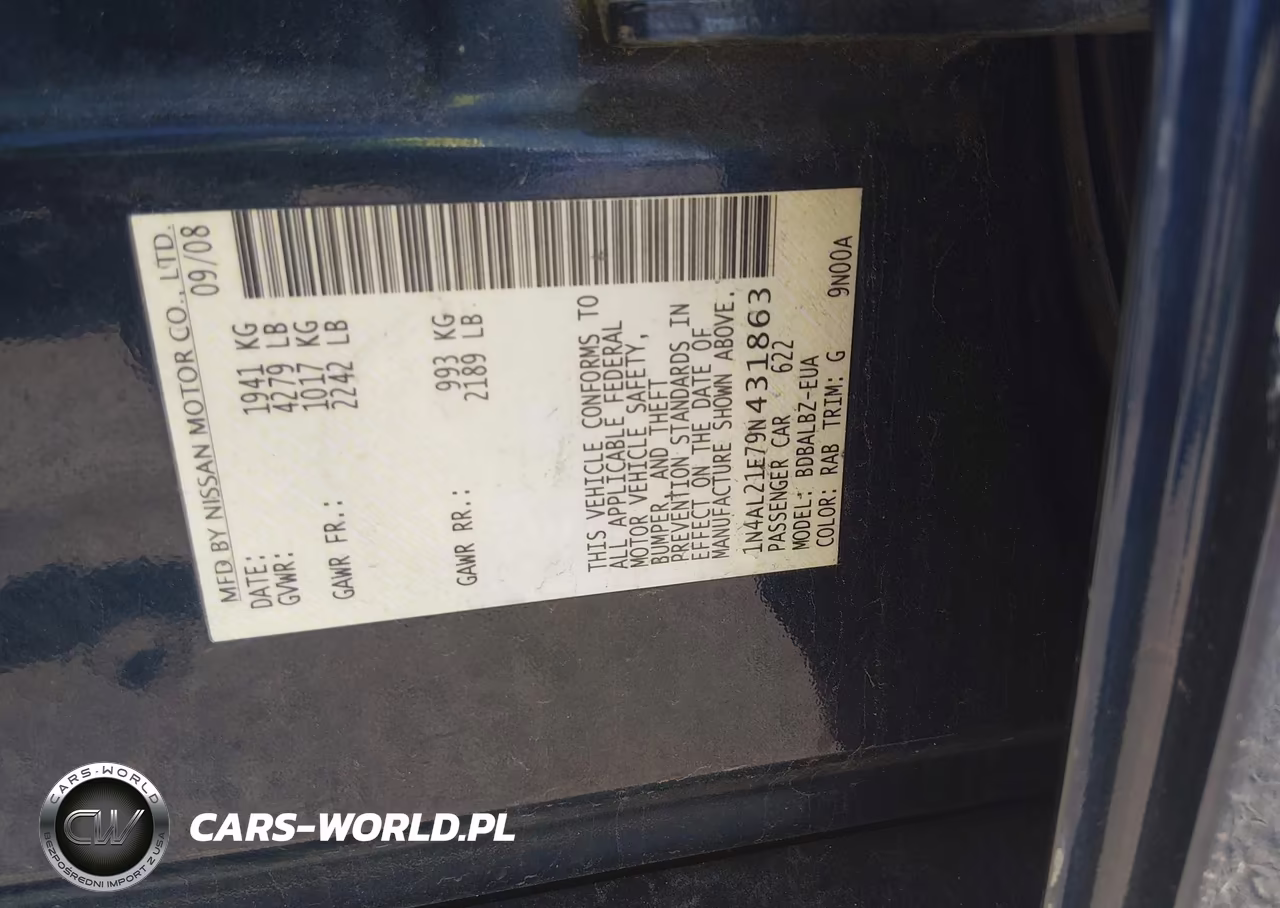 2009 Nissan Altima 2.5 S VIN:1N4AL21E79N431863 - 9