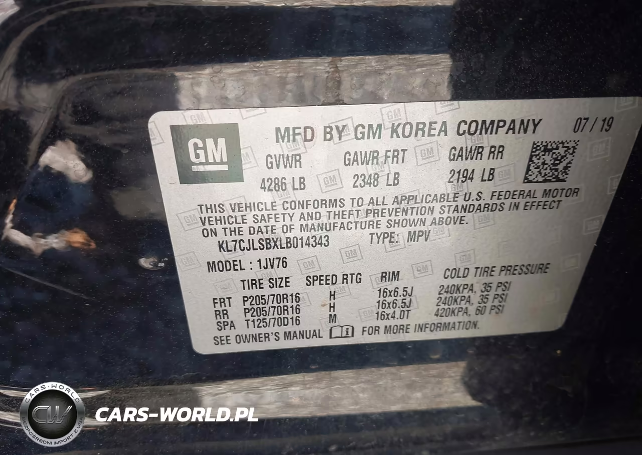 2020 Chevrolet Trax Fwd Lt VIN:KL7CJLSBXLB014343 - 9