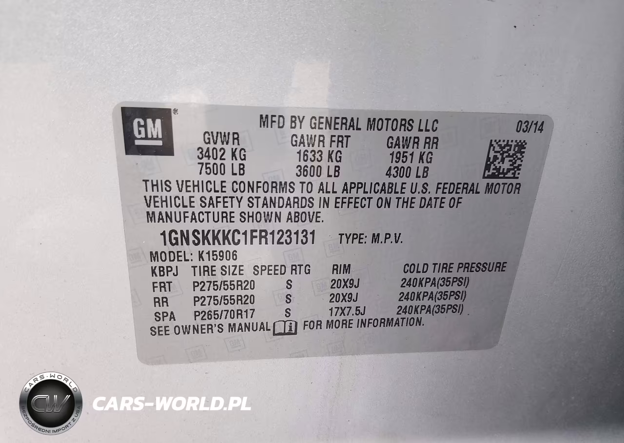 2015 Chevrolet Suburban 1500 Ltz VIN:1GNSKKKC1FR123131 - 9