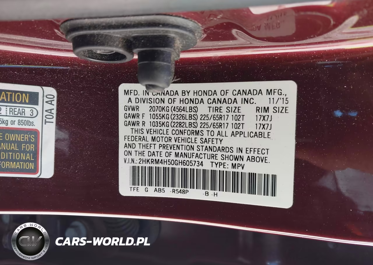 2016 Honda Cr-V Ex VIN:2HKRM4H50GH605734 - 9