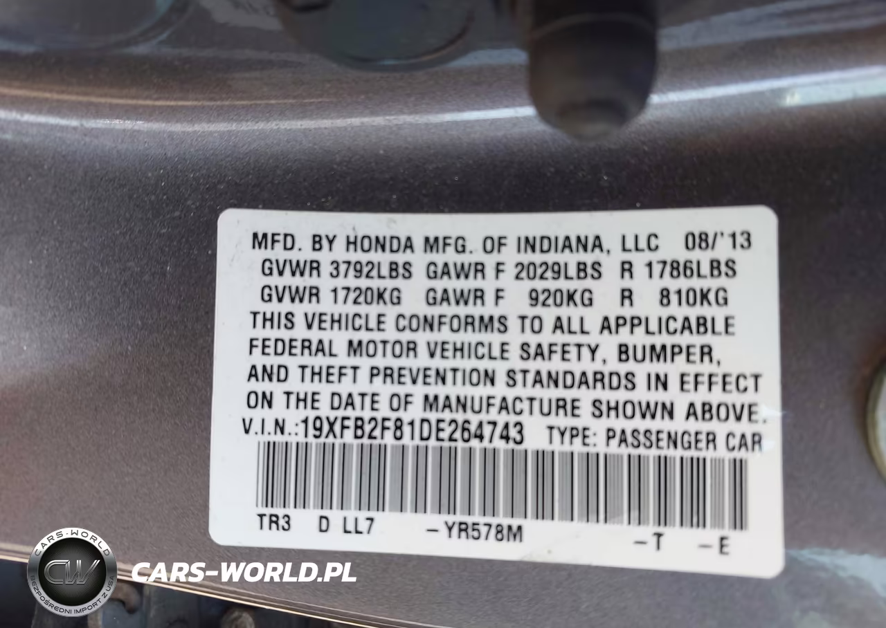 2013 Honda Civic Ex VIN:19XFB2F81DE264743 - 9