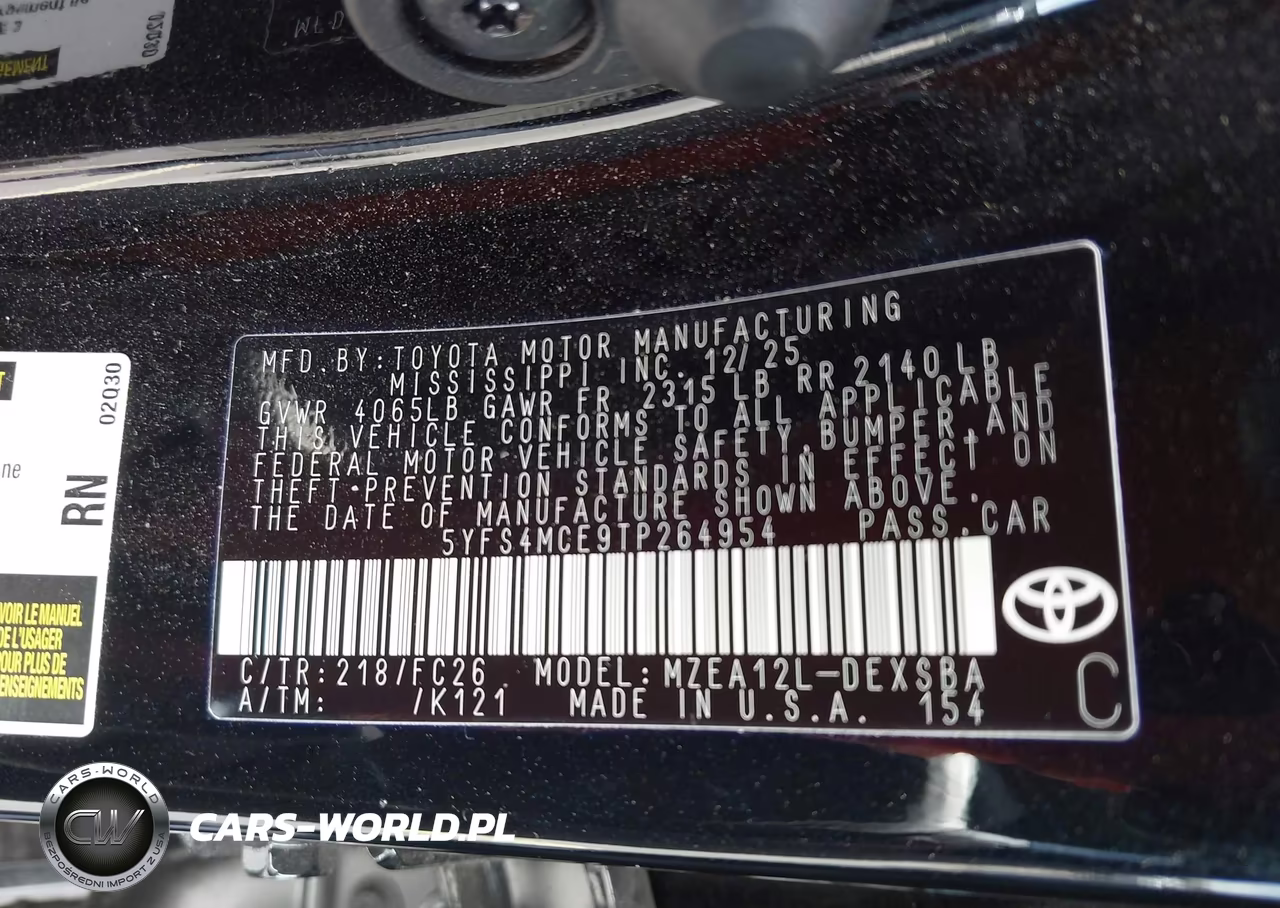 2026 Toyota Corolla Se VIN:5YFS4MCE9TP264954 - 9