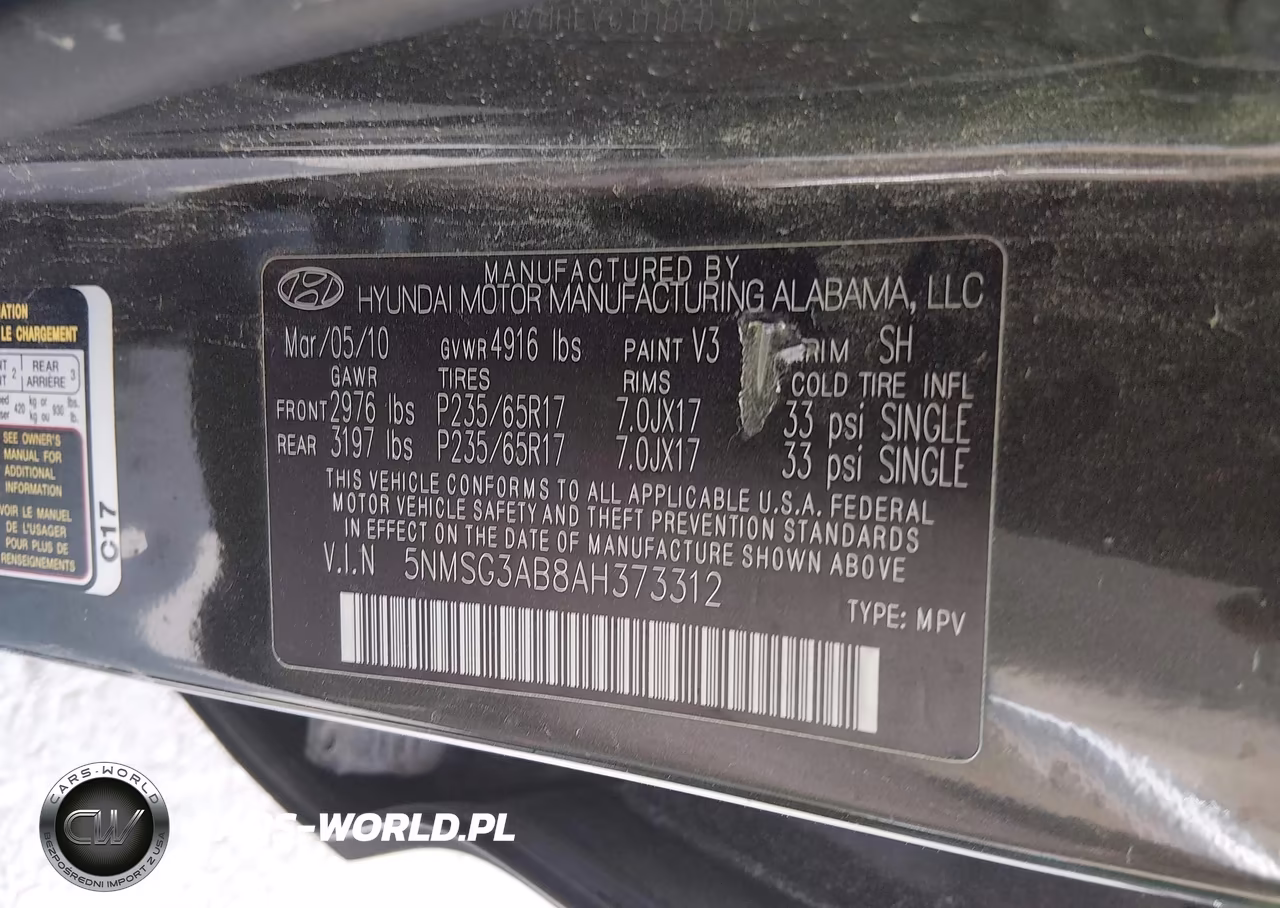 2010 Hyundai Santa Fe Gls VIN:5NMSG3AB8AH373312 - 9